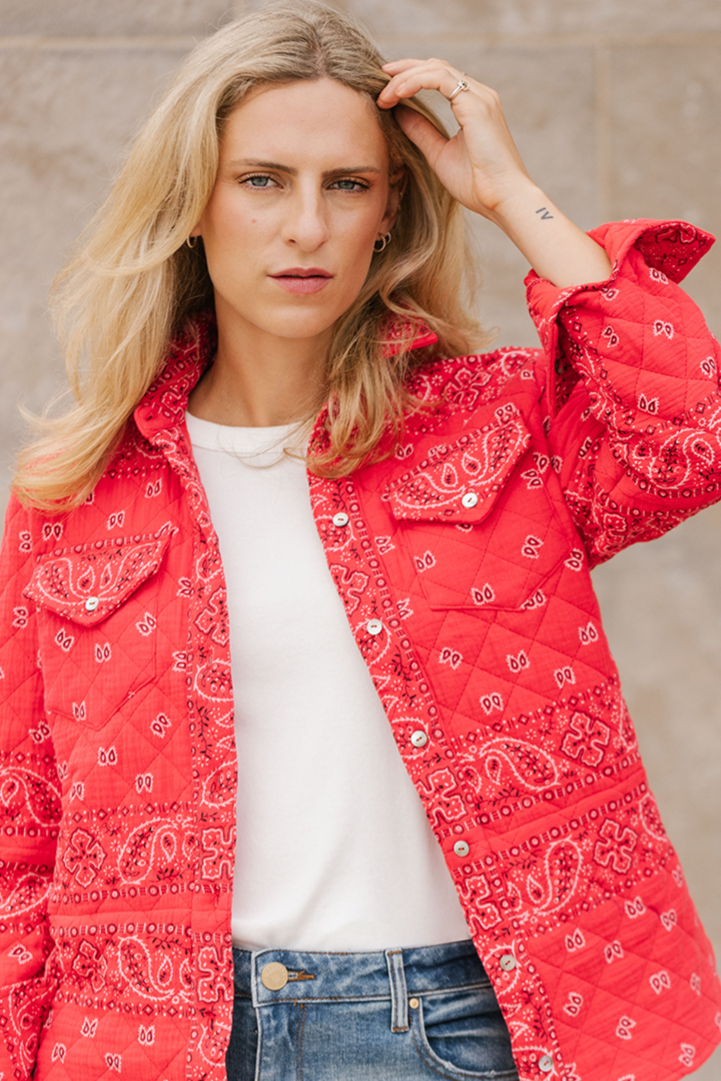 Bandana Quilted Shacket – Post Office by Shannon Passero