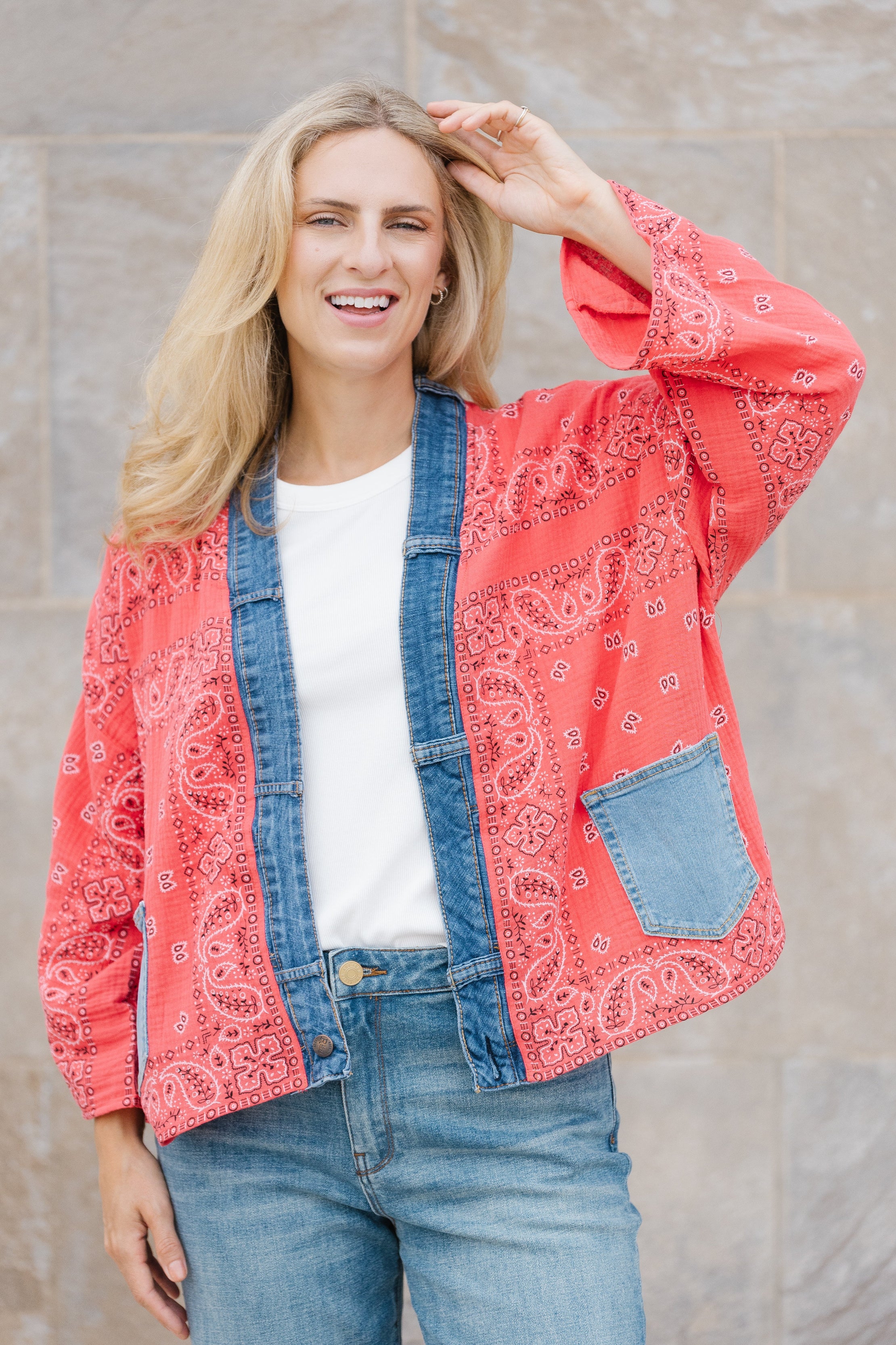 【komuさん専用】BONASTRE MESSENGER KIMONO A4 Bandana Short Kimono – Post Office by Shannon Passero