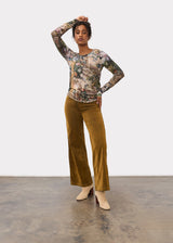 Ruched Sleeve Scoop Neck Top