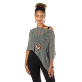 Short Popcorn Knit Poncho