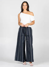 Linen Stripe Wide Leg Pant