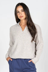 Waffle Knit Polo Sweater