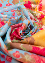 Paisley Poppies Scarf