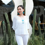 Popcorn Knit Short Sleeve Top