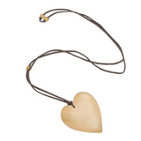 Wooden MATTE Heart Pendant On Suede