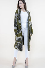 Partial Eyelash Camo Cardigan