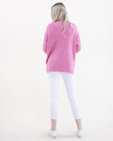 Crew Neck Sweater w/ Ribbed Front Detail