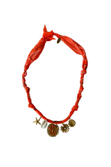 Golden Fluo Orange Coral Necklace