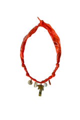 Golden Fluo Orange Palm Tree Necklace