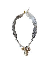 Golden Fluo White Rhinestone Shell Necklace