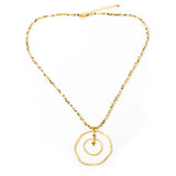 Beaten Double Ring Necklace