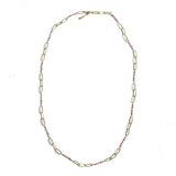 Long Chainlink Necklace with Beads
