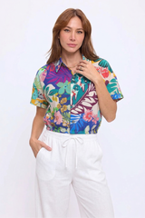 Button Up Front Tie Top