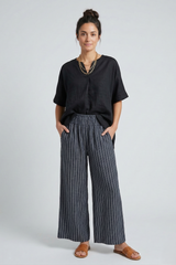 Breezy Linen Pants with Stripes