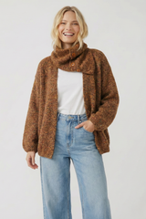 2Pc Cowl Cardigan Set