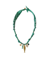 Hydra Island Aqua Golden Fish Necklace