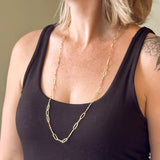 Long Chainlink Necklace with Beads