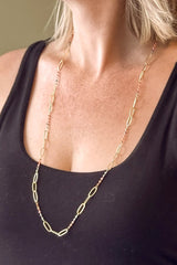 Long Chainlink Necklace with Beads