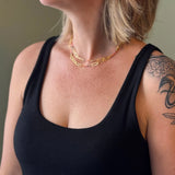 Long Chainlink Necklace with Beads