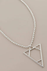 Triangle Pendant Silver Ball Necklace