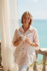 Breezy Pinstripe Button-Up