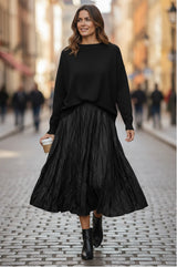 Crinkle Satin Skirt