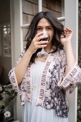 Peace Wine & Sunshine Cropped Kimono