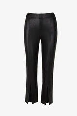 Faux Leather 7/8 Split Front Pant