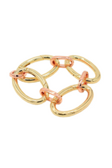 Oval & Link Hardware Bracelet - Gold