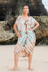 Tie Dye Lapis Ombre Kaftan Dress