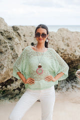 Popcorn Knit Short Sleeve Top