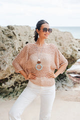 Popcorn Knit Short Sleeve Top