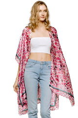 Mosaic Print Silky Kimono