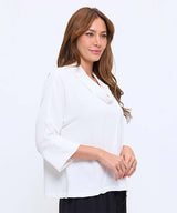 3/4 Sleeve Cowl Neck