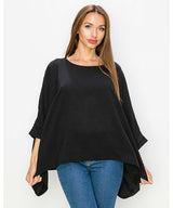 Elbow Sleeve Dolman Crew Neck