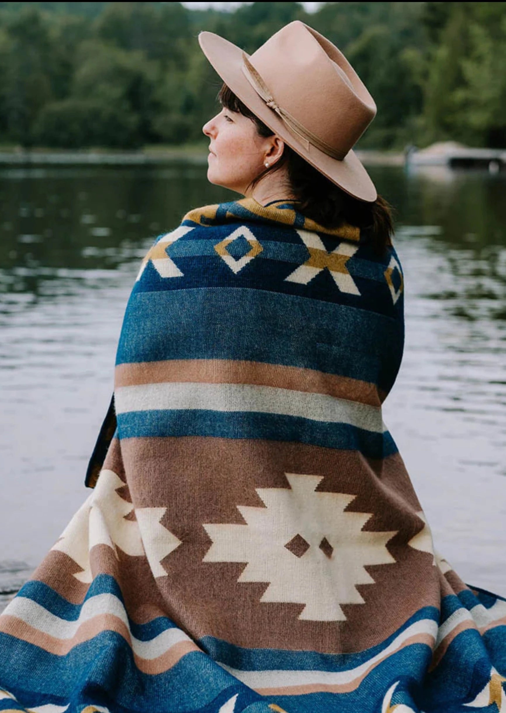 Southwest Throw Blanket Post Office by Shannon Passero