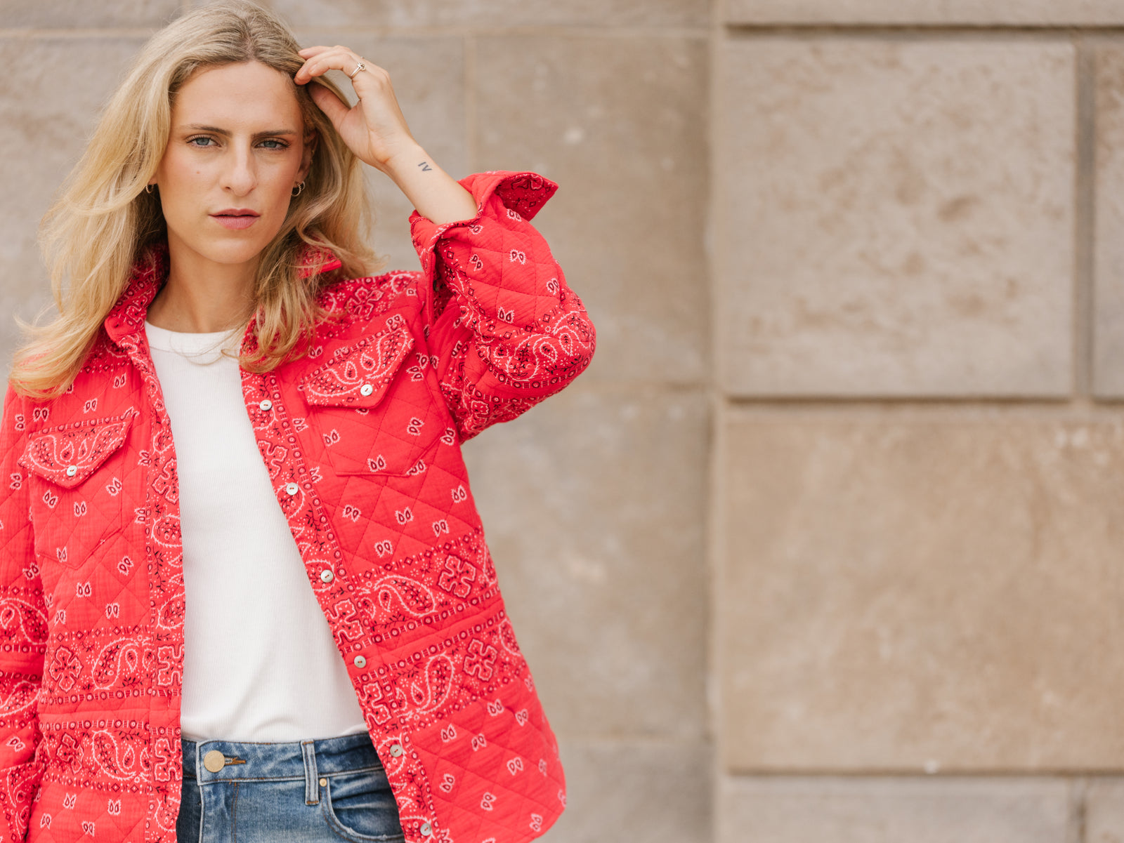 Bandana Quilted Shacket – Post Office by Shannon Passero