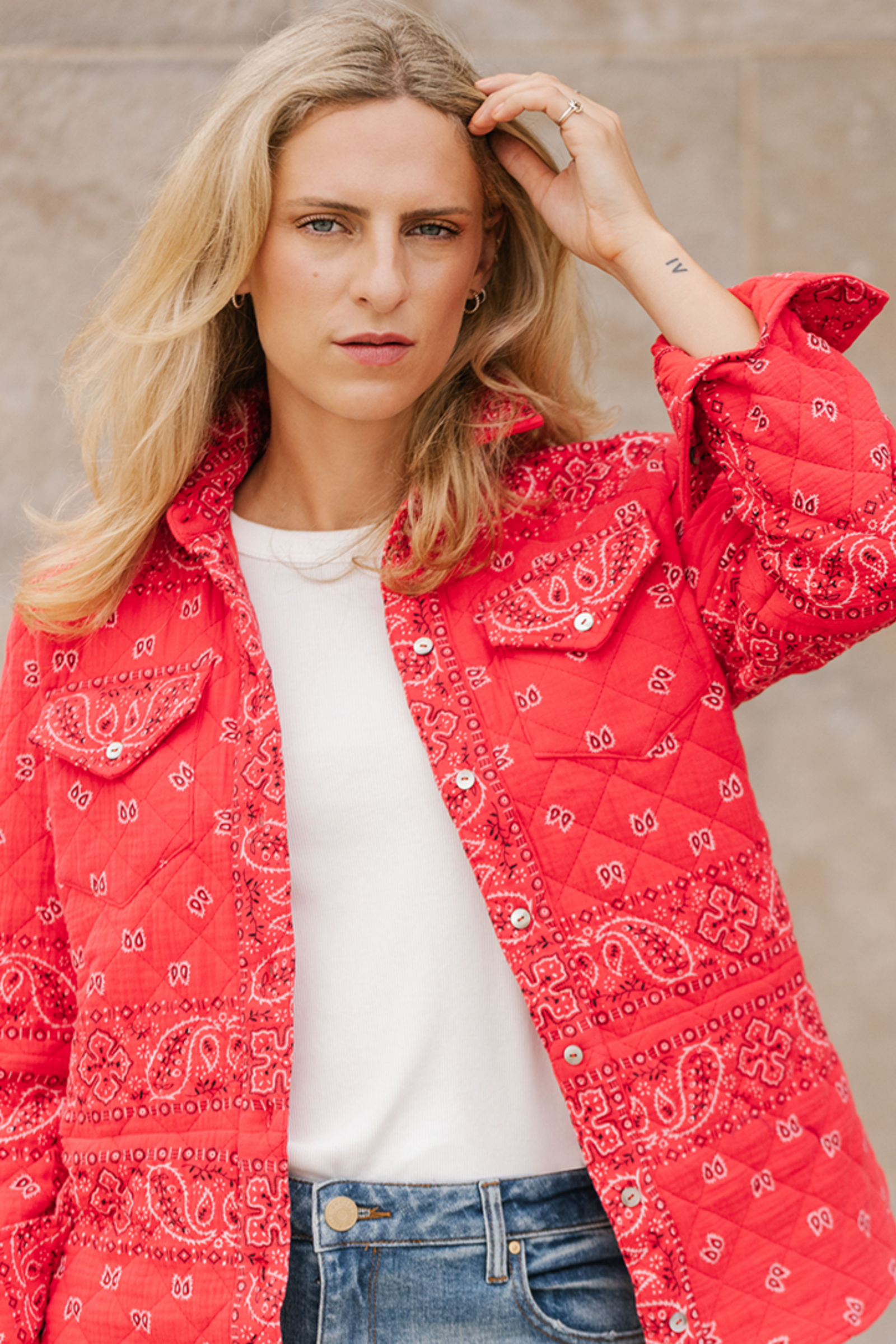 Bandana Quilted Shacket – Post Office by Shannon Passero