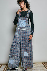 Plaid Wide Leg Overall