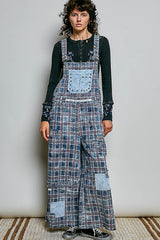 Plaid Wide Leg Overall