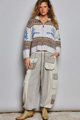 Reindeer Zip-up Cardigan