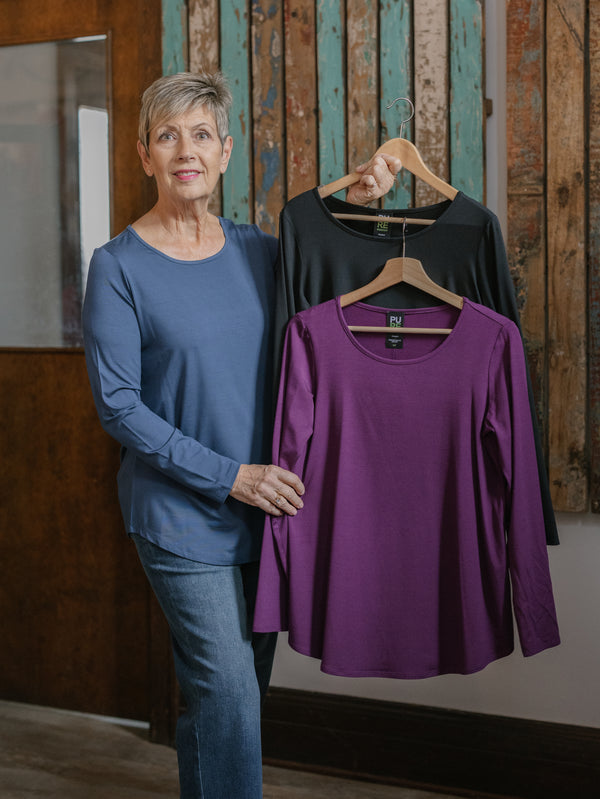 All Day Scoop Neck L/S Top