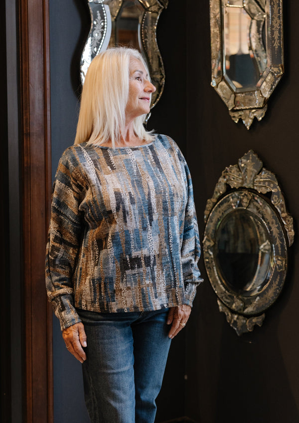 Printed Crew Neck Top