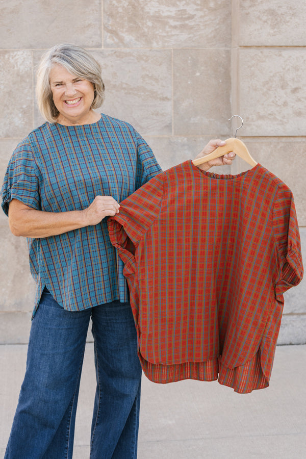 Lacy Plaid Top