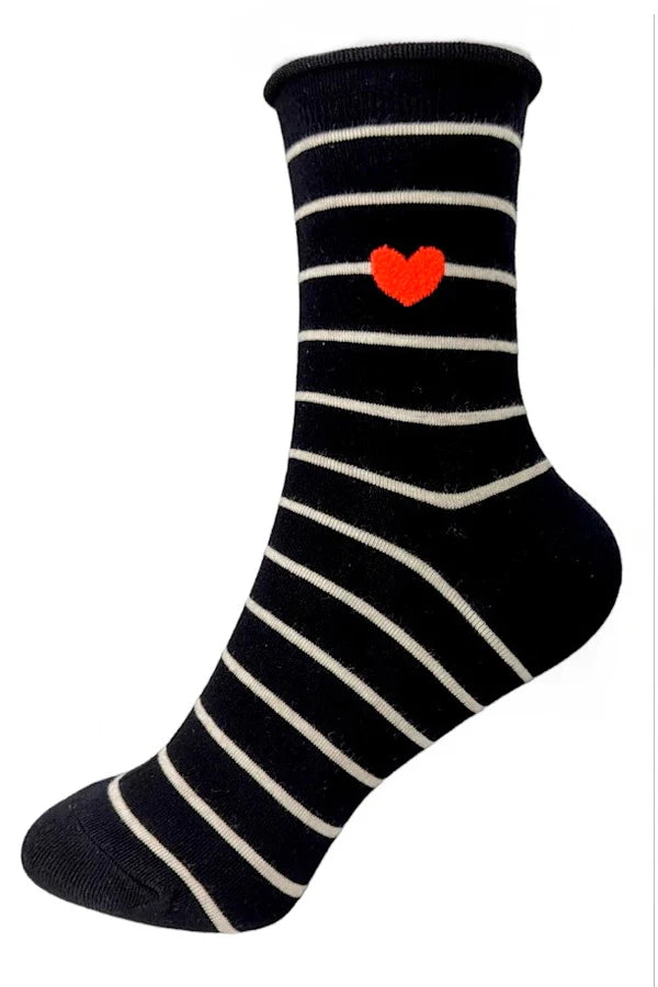 Love Striped Crew Socks