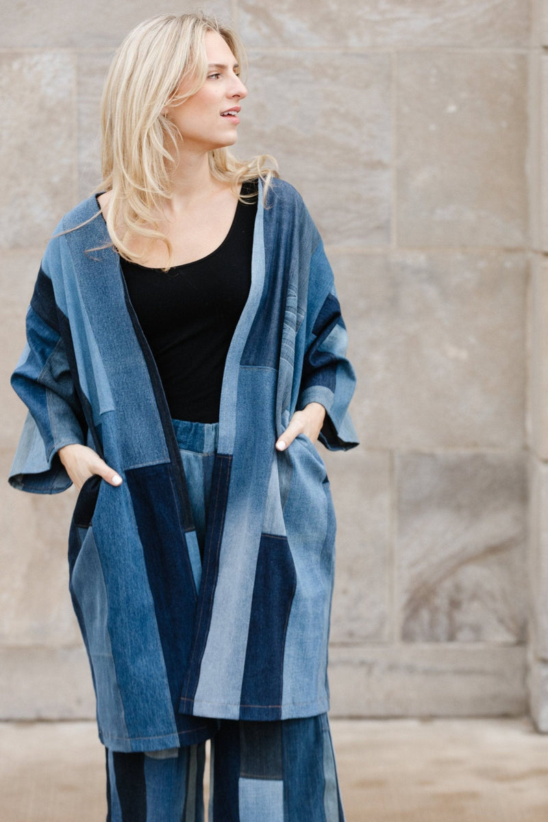 Denim long cardigan hotsell