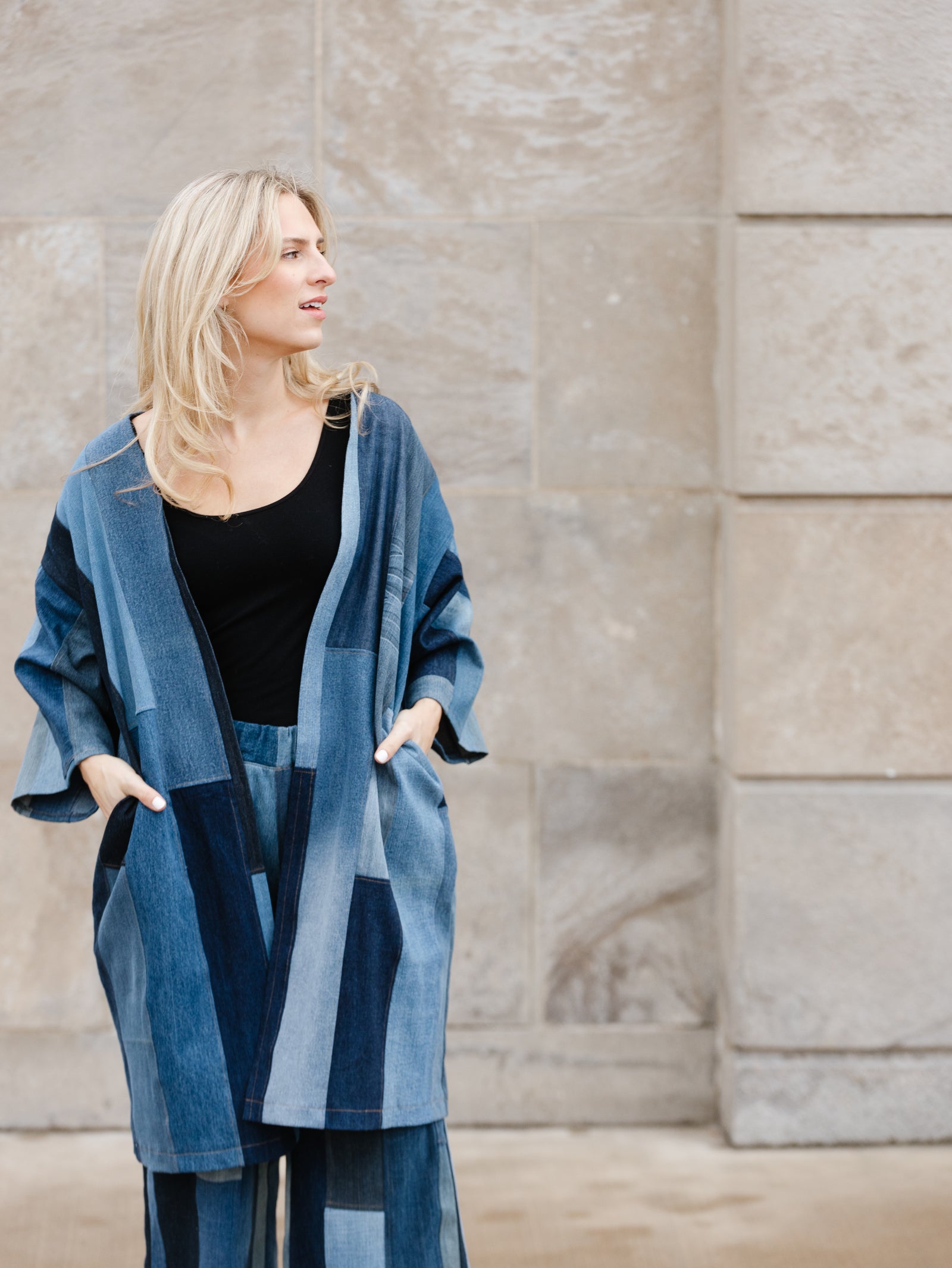 Tapiz Cardigan Denim O/S – Post Office by Shannon Passero