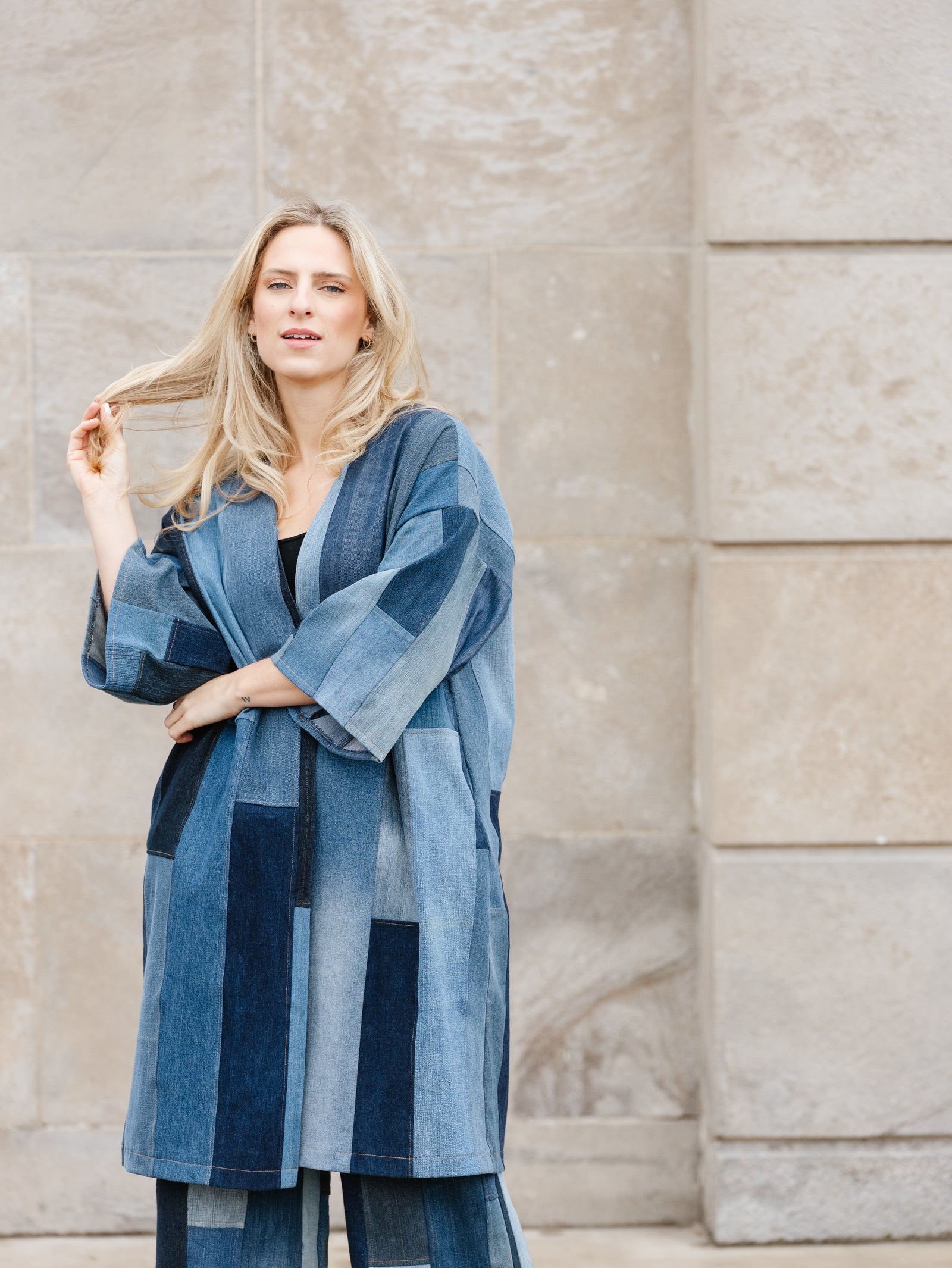 Tapiz Cardigan Denim O/S – Post Office by Shannon Passero