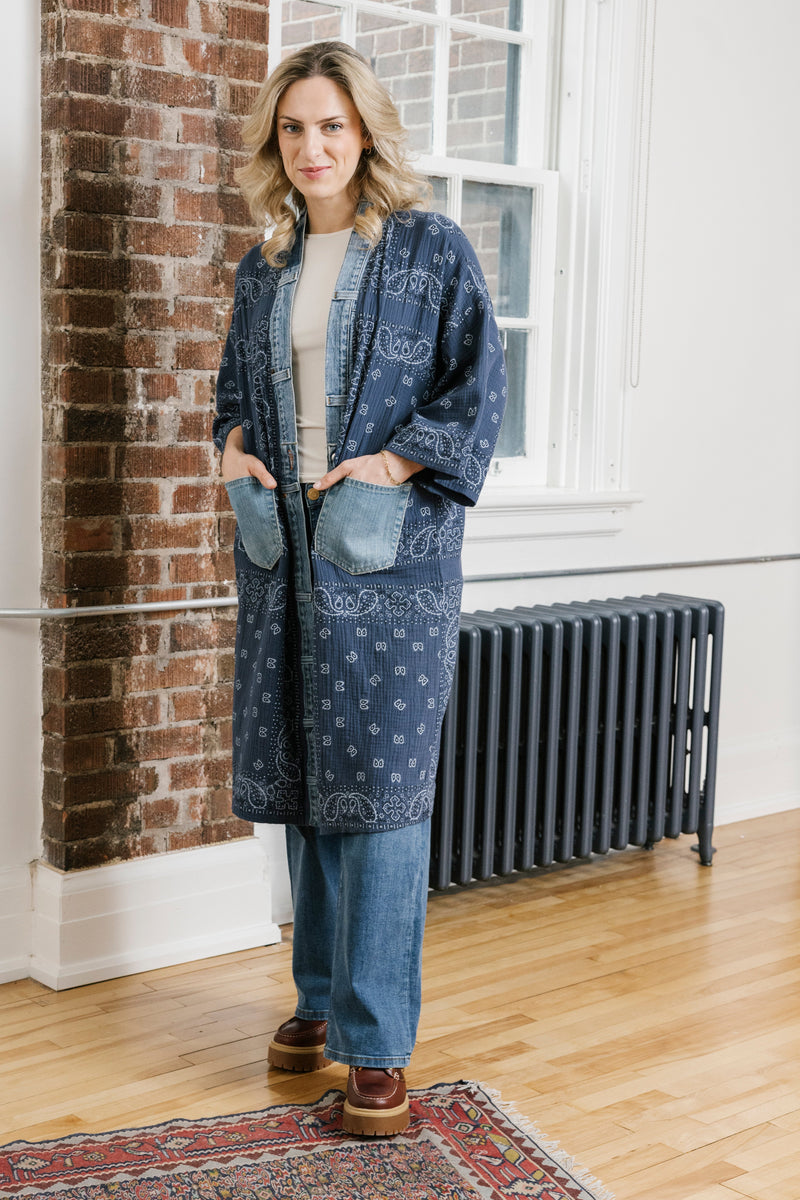 Bandana Long Cardigan – Post Office by Shannon Passero
