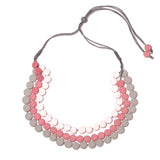Triple Strand Resin Disc Necklace